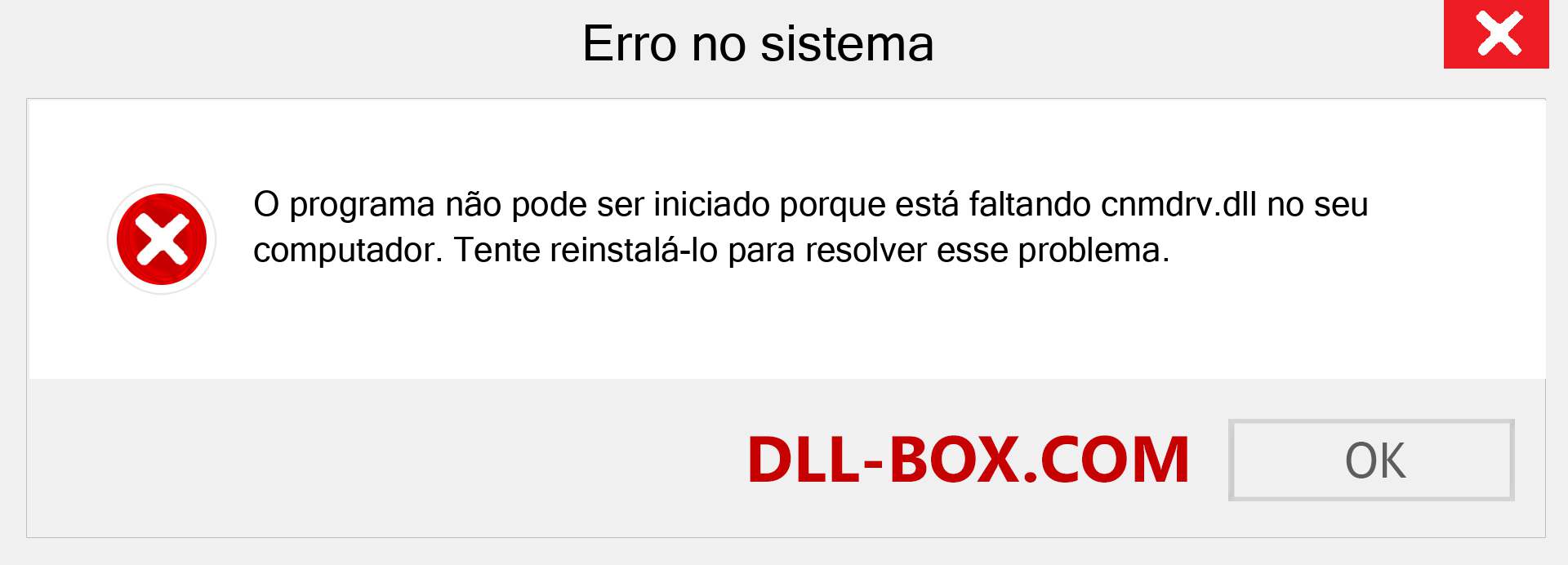 Arquivo cnmdrv.dll ausente ?. Download para Windows 7, 8, 10 - Correção de erro ausente cnmdrv dll no Windows, fotos, imagens